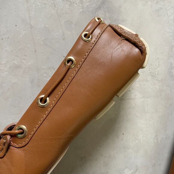 Tory Burch Tan Leather Quiet Luxury Preppy Driving Loafers Moccasins Flats 6.5 - Picture 7 of 11